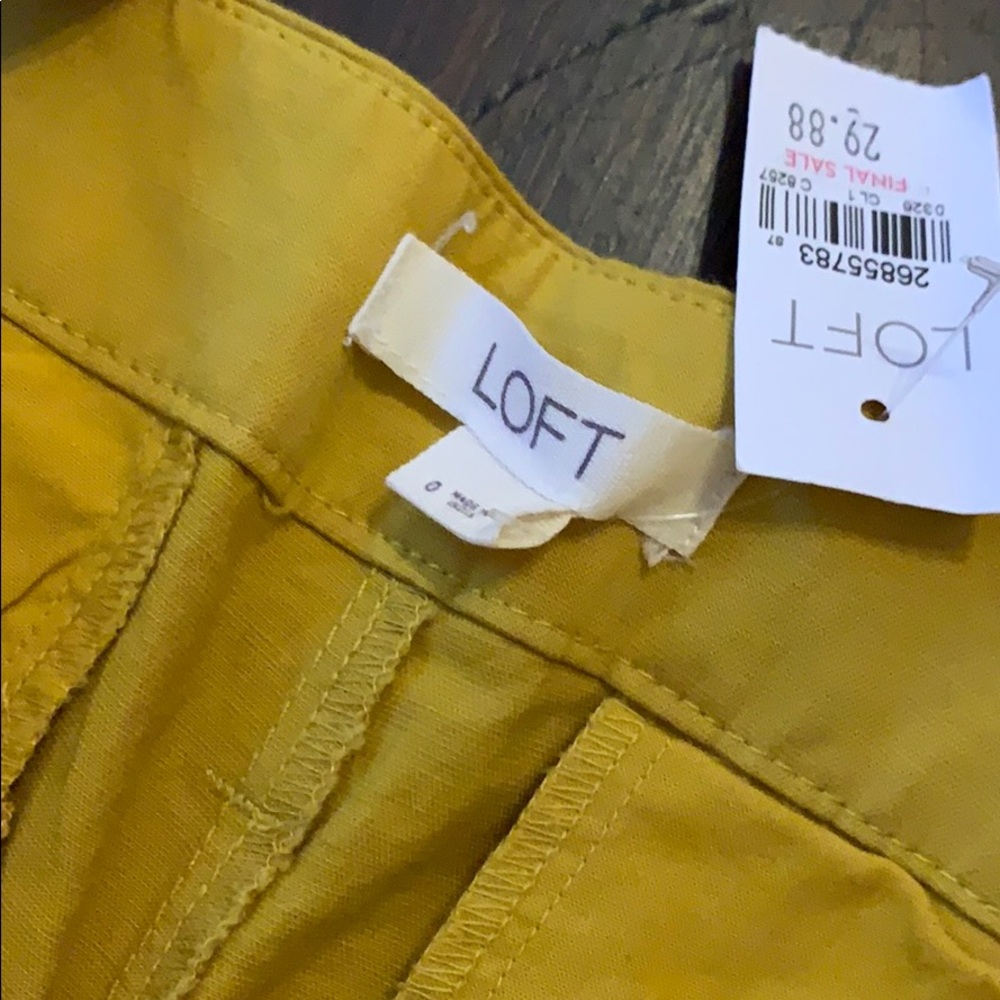 Loft new mustard shorts 0 - Picture 4 of 5
